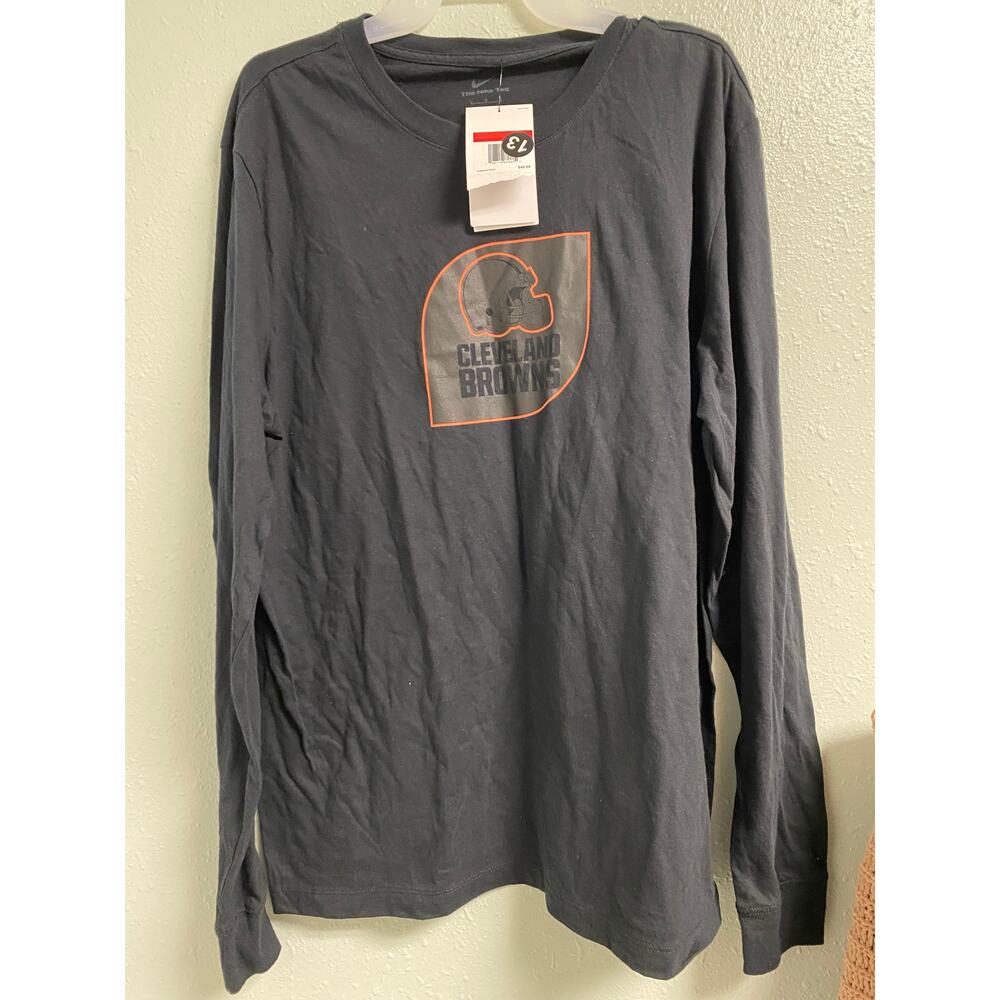 Nike Cleveland Brown long sleeve Black Shirt- size L- NWOT-NN